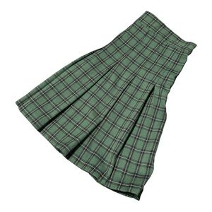Plaid Mini Skirt Green Blue Small Preppy Girl Next Door Pleated Schoolgirl Cute